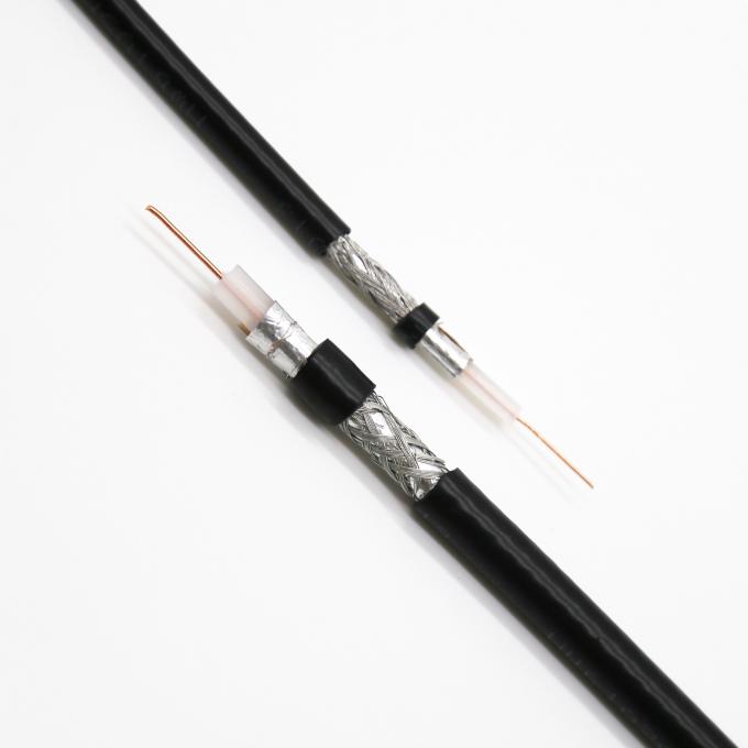 De zwarte Flexibele rf Coaxiale Kabel van 75ohm RG6 RG11 RG59 CATV 1